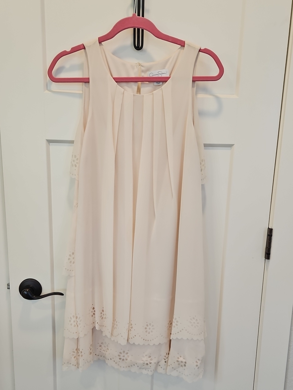 Jessica Simpson Cream Layered Eyelet Hem Formal Dress for Women Or Young Adult